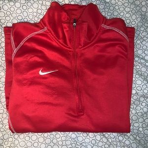 Red Nike therma-fit quarter zip sweatshirt